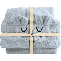 Alvi® Bade-Poncho Faces Blau 60 X 60 Cm